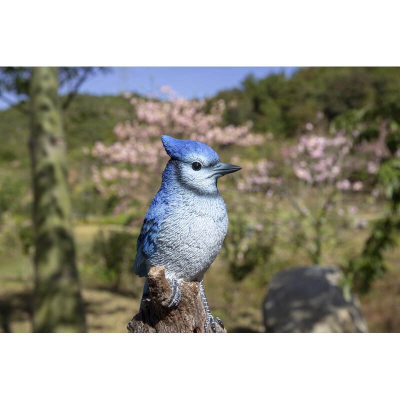 Other Bird Collectibles New Songbird Standing On Stump W Sound Motion Sensor Cute Garden Cute Home Collectibles