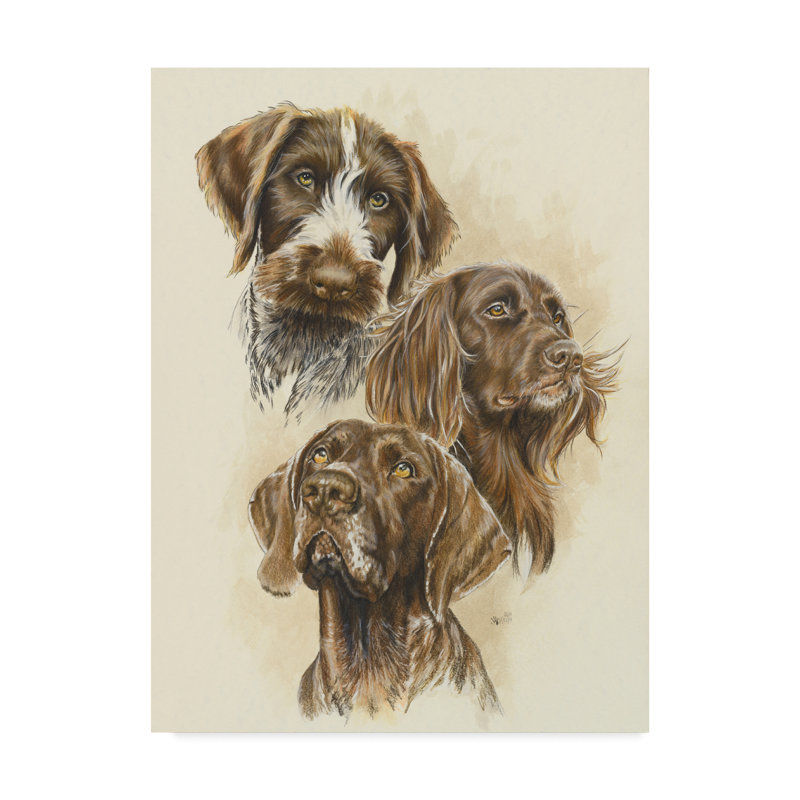 Trademark Art German Pointers Oil Painting Print On Wrapped