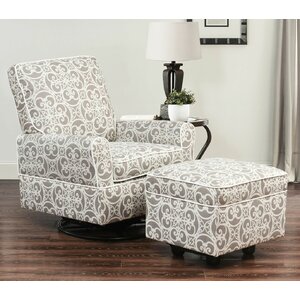 Brickstone Swivel Glider and Ottoman