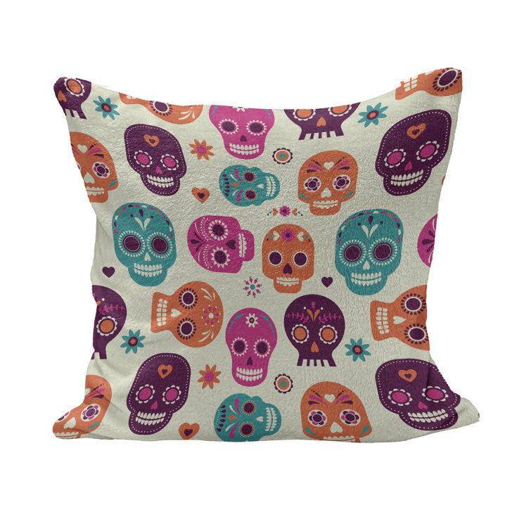 Multicolor 18x18 Skull With Crown Throw Pillow Multicolor 18x18 Skull With Crown Throw Pillow