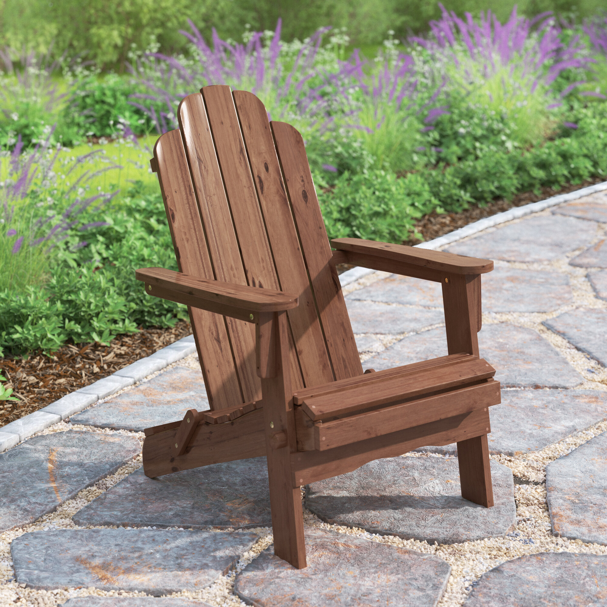 Adirondack Chair Heavyduty Waterproof Wooden Wood Outdoor Garden Beach Furniture 
