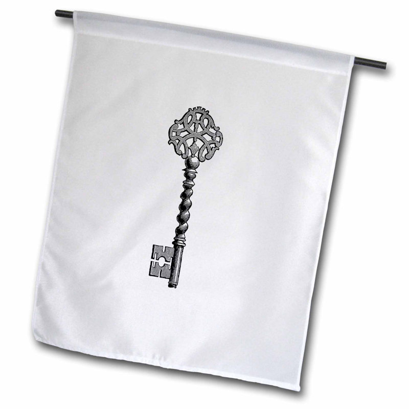 3drose Old Fashioned Antique Key Drawing Vintage Gothic Victorian Skeleton Key Polyester 27 X 18 In Garden Flag old fashioned antique key drawing vintage gothic victorian skeleton key polyester 27 x 18 in garden flag