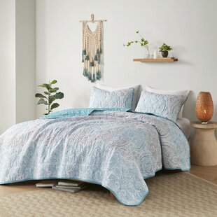 Details about   Linen Plus Quilted Bedspread Set Oversized Coverlet Floral Brown Teal White New 