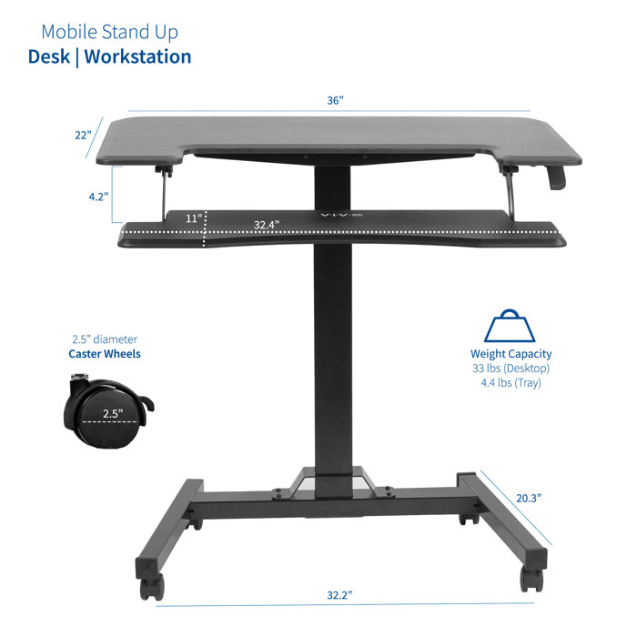 Black 4 Pack Basics Non Flat Standing Desk Anti Fatigue Mat