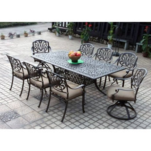 Eight Person Patio Dining Sets You Ll Love In 2019 Wayfair Lebanon 9 Piece Dining Set With Cushions