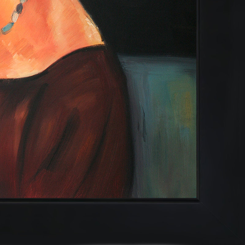Tori Home Jeanne Hebuterne With Hat And Necklace By Amedeo Modigliani Framed Painting Wayfair