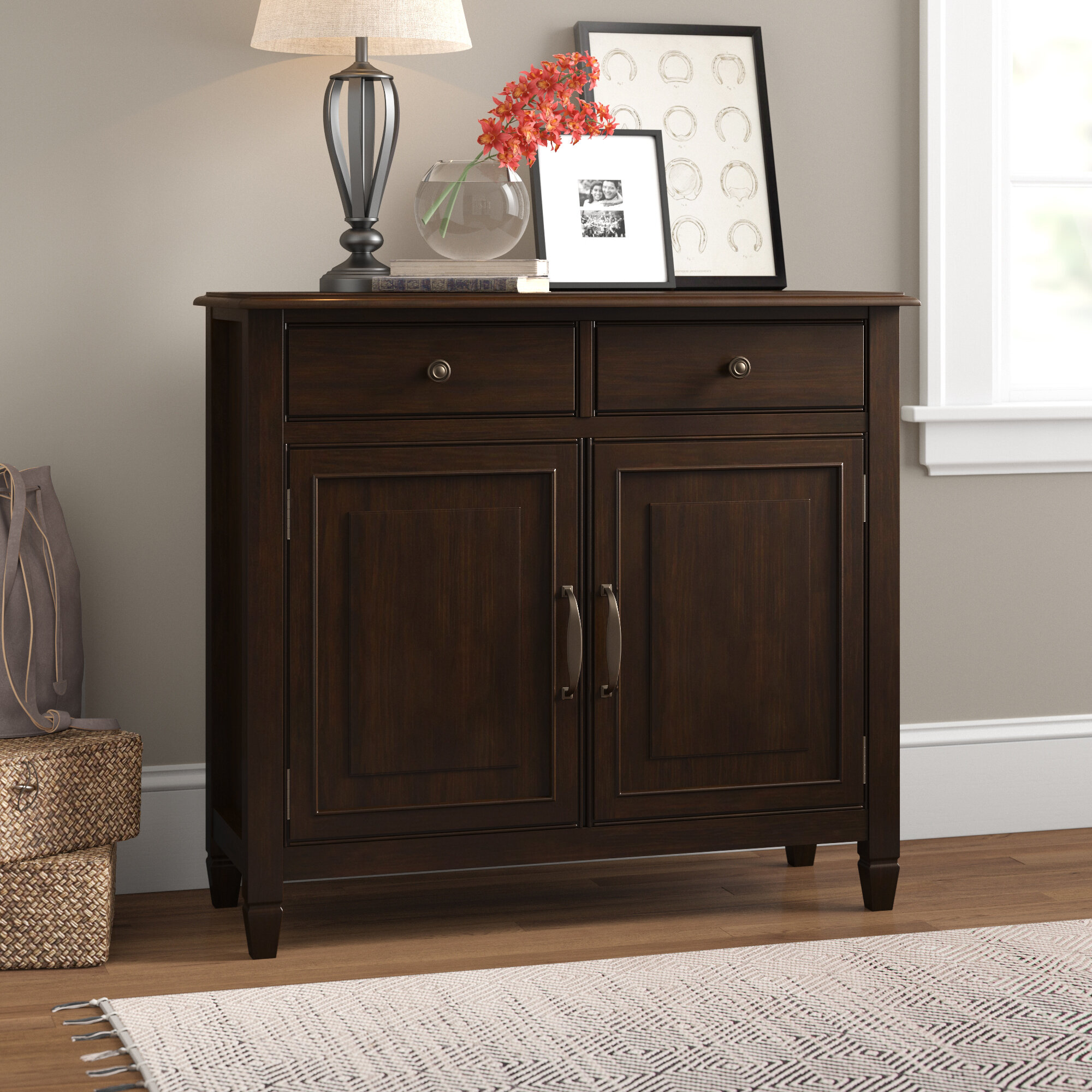 Darby Home Co Glenni 36'' Tall Solid Wood 2 Door Accent