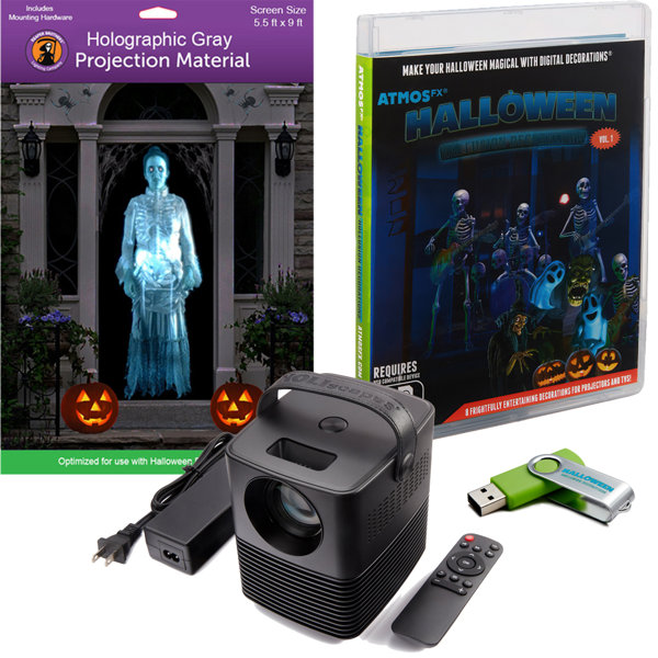 AtmosFX Ghostly Apparitions Digital Decorations SD Card for Halloween Holiday Projection Decorating 