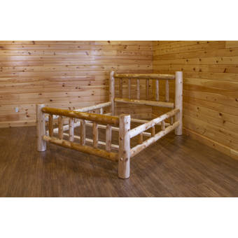 Loon Peak Himes Rustic White Cedar Sleigh Bed Wayfair Ca