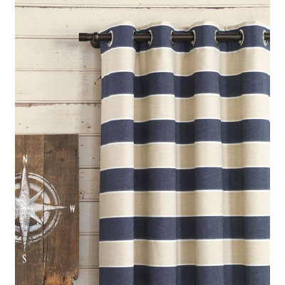 Ryder Abbot Striped Grommet Single Curtain Panel Eastern Accents