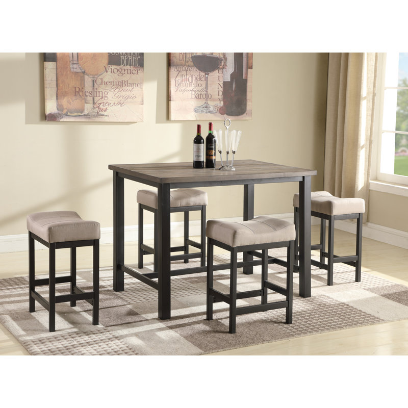 Red Barrel Studio Knobel 5 Piece Counter Height Table Chairs Set