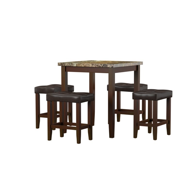 Latitude Run Dejean 5 Piece Counter Height Dining Set Reviews