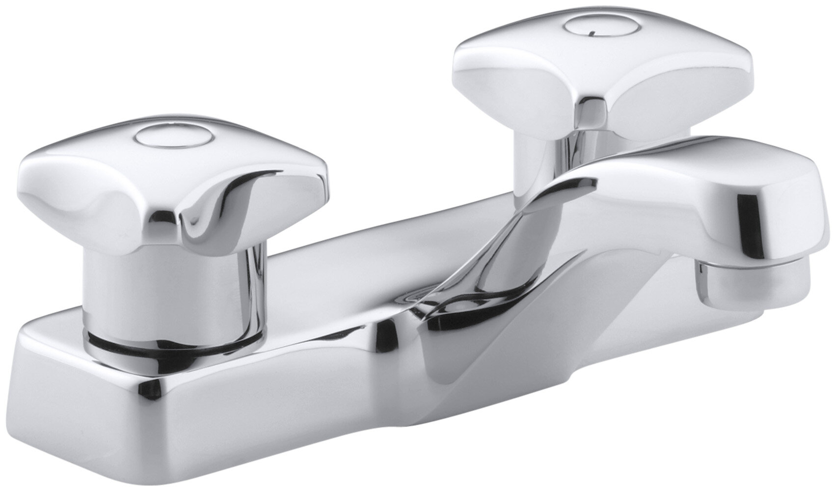 K 7404 2a Cp Kohler Triton Centerset Commercial Bathroom Sink Faucet With Standard Handles Drain Not Included Wayfair