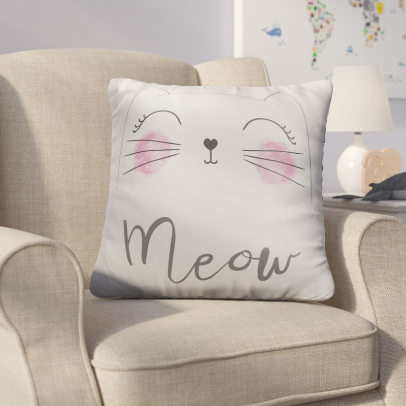 Trule Teen Cute Cat Drawing Decorative Throw Pillow Wayfair