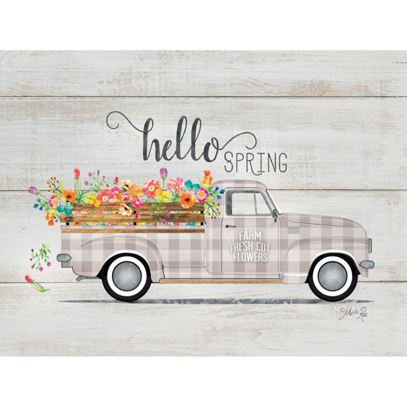The Holiday Aisle Hello Spring Vintage Truck Wall Decor Wayfair
