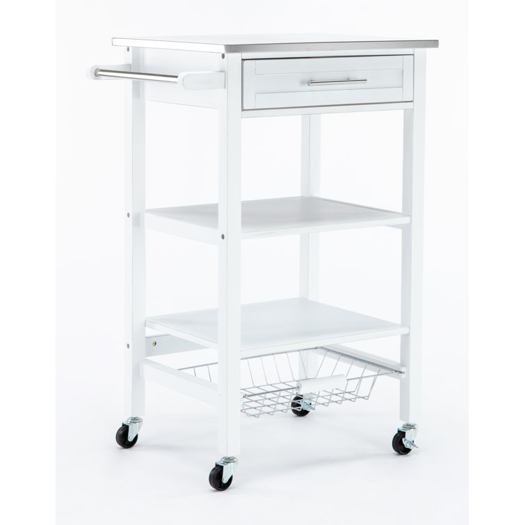 Gracie Oaks Brodnax Kitchen Cart With Stainless Steel Top Reviews Wayfair Ca