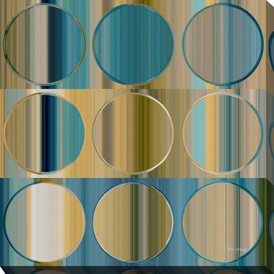 'Circles and Squares 48' Graphic Art Print Picture Perfect International Format: Gold Framed, Size: 27.5