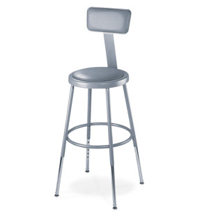 Height Adjustable Stool with Adjustable Backrest by National Public Seating