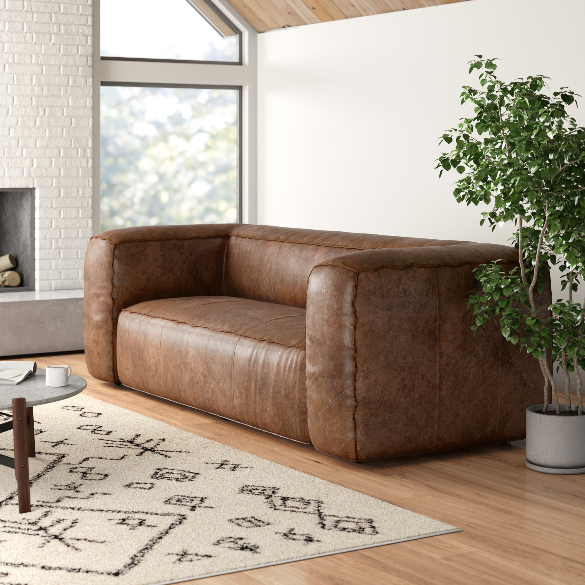 Virgil Leather Sofa Reviews Allmodern