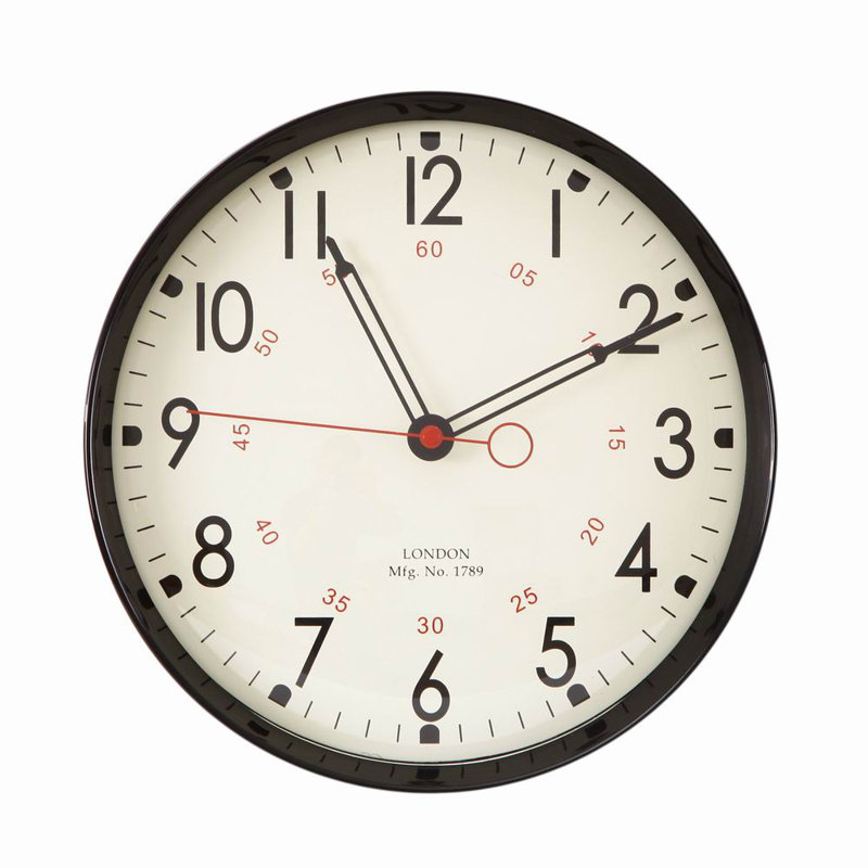 11.9" Round Large Numbers and Large Hands Wall Hanging School Clock