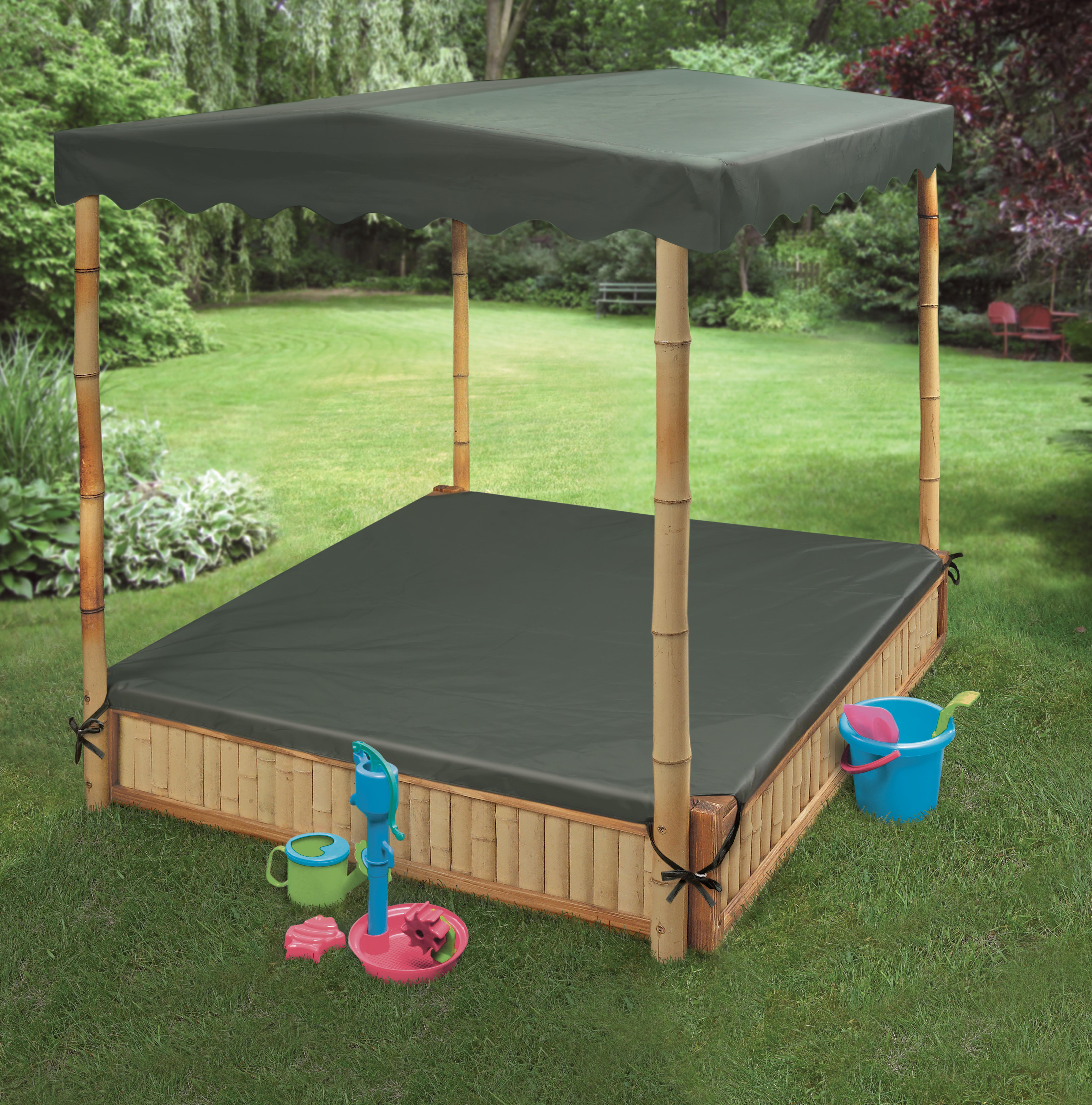 Badger Basket Tropical Fun 4 04 Rectangular Sandbox With Cover