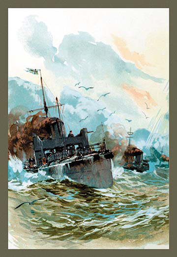 Buyenlarge U S Navy Rough Seas By Willy Stower Painting Print Wayfair
