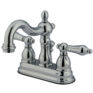 Heritage Double Handle Centerset Bathroom Faucet with ABS Pop-Up Drain