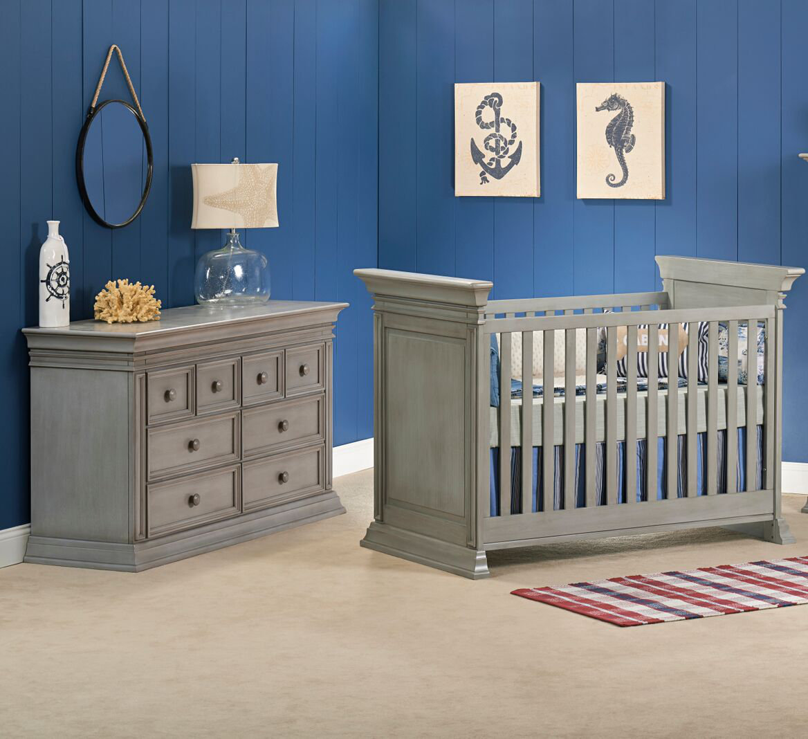 blue nursery furniture set