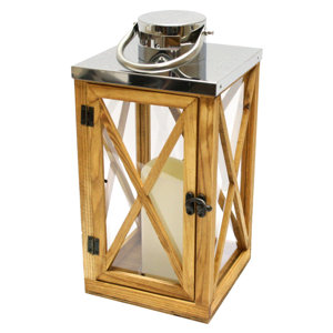 Wood and Stainless Steel Lantern