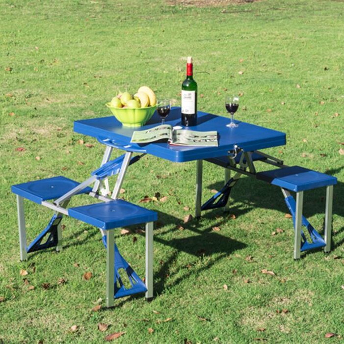 folding camping table with 4 seats