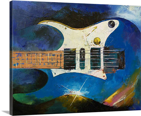 Canvas On Demand Electric Guitar By Michael Creese Painting Print