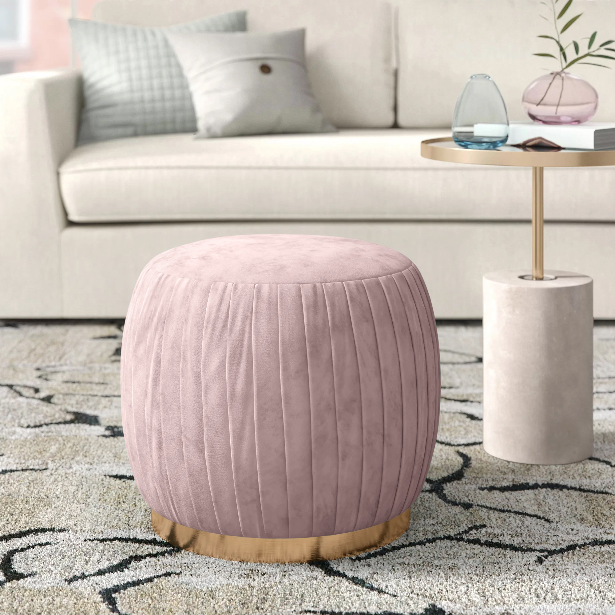 Velvet Upholstered Tuffet Grey Buttoned Round Footstools Tables Square Ottomans Velvet Upholstered Tuffet Grey Buttoned Round Footstools Tables Square Ottomans