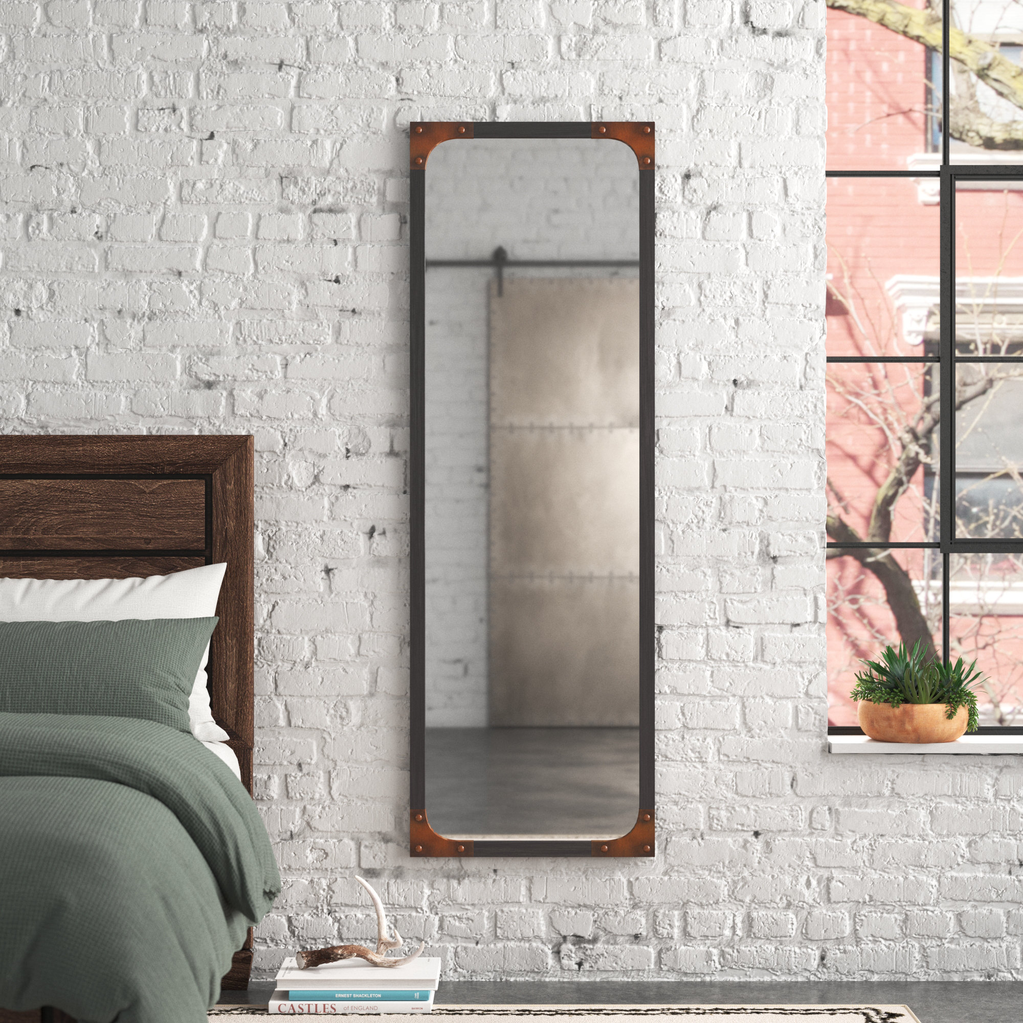 Steelside™ Hailey Industrial Full Length Mirror Wayfair