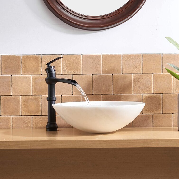 Oil-Rubbed Waterfall Bathroom Sink Faucet  Commercial Vessel Mixer Tap w/ Drain 