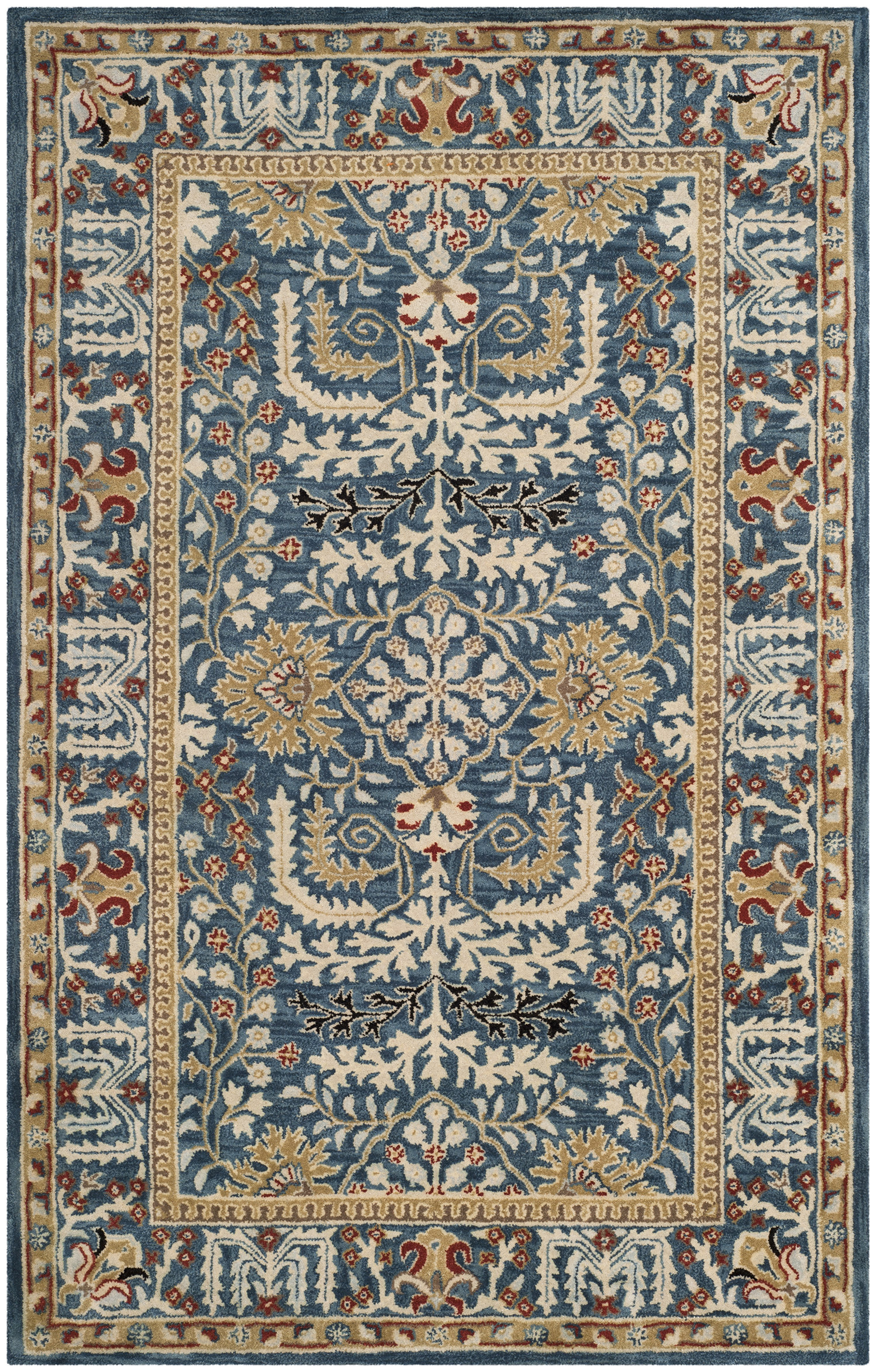World Menagerie Genemuiden Handmade Tufted Wool Dark Blue Area Rug World Menagerie Genemuiden Handmade