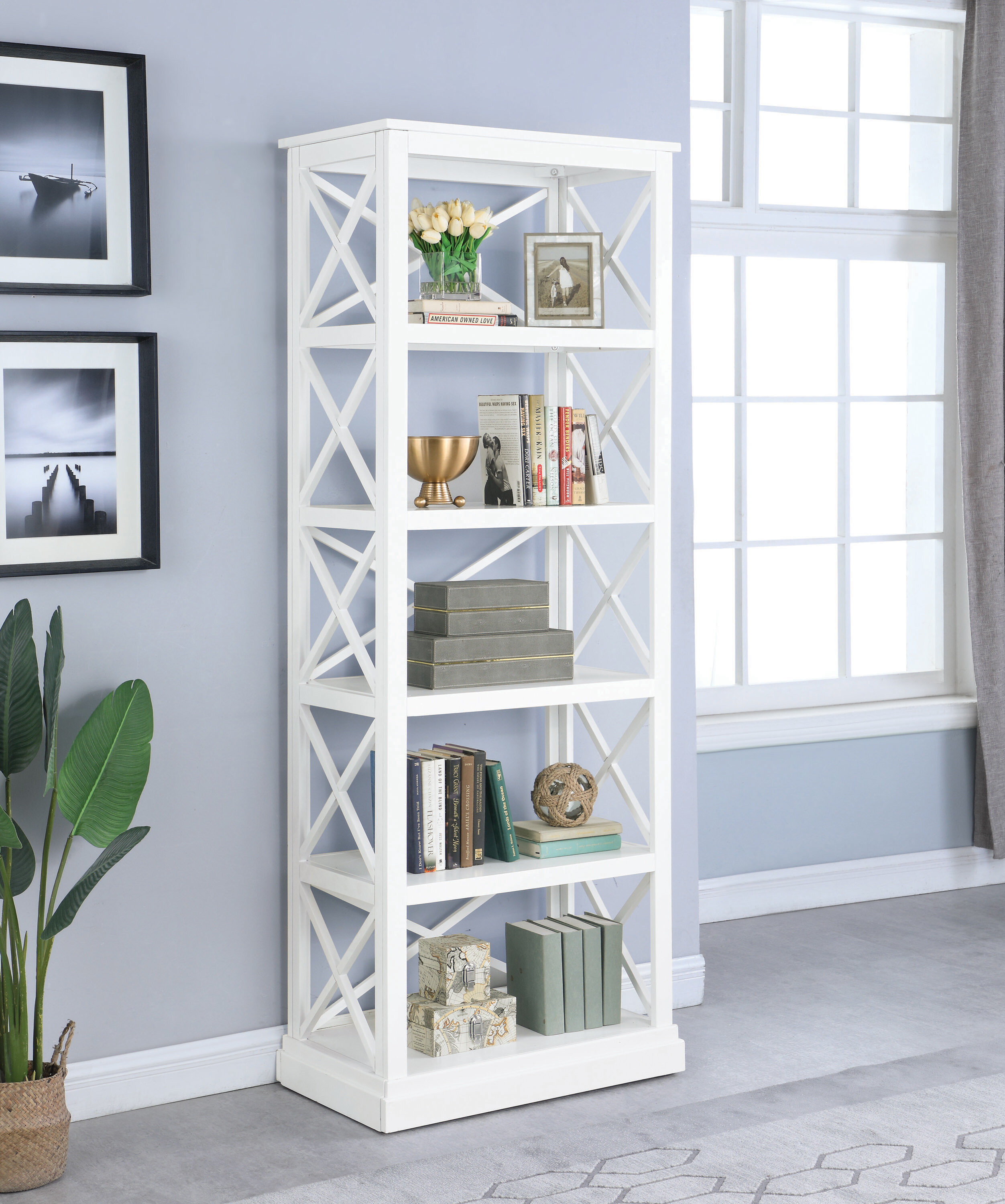 Longshore Tides Amezcua 80'' H x 30'' W Etagere Bookcase | Wayfair