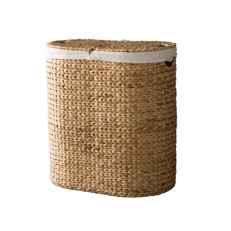 3 section laundry hamper with lid