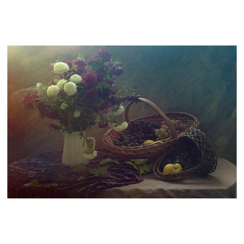 Still Life with Flower Vase 2.25m x 3.36m Textured Matt Peel & Stick Wall Mural East Urban Home
