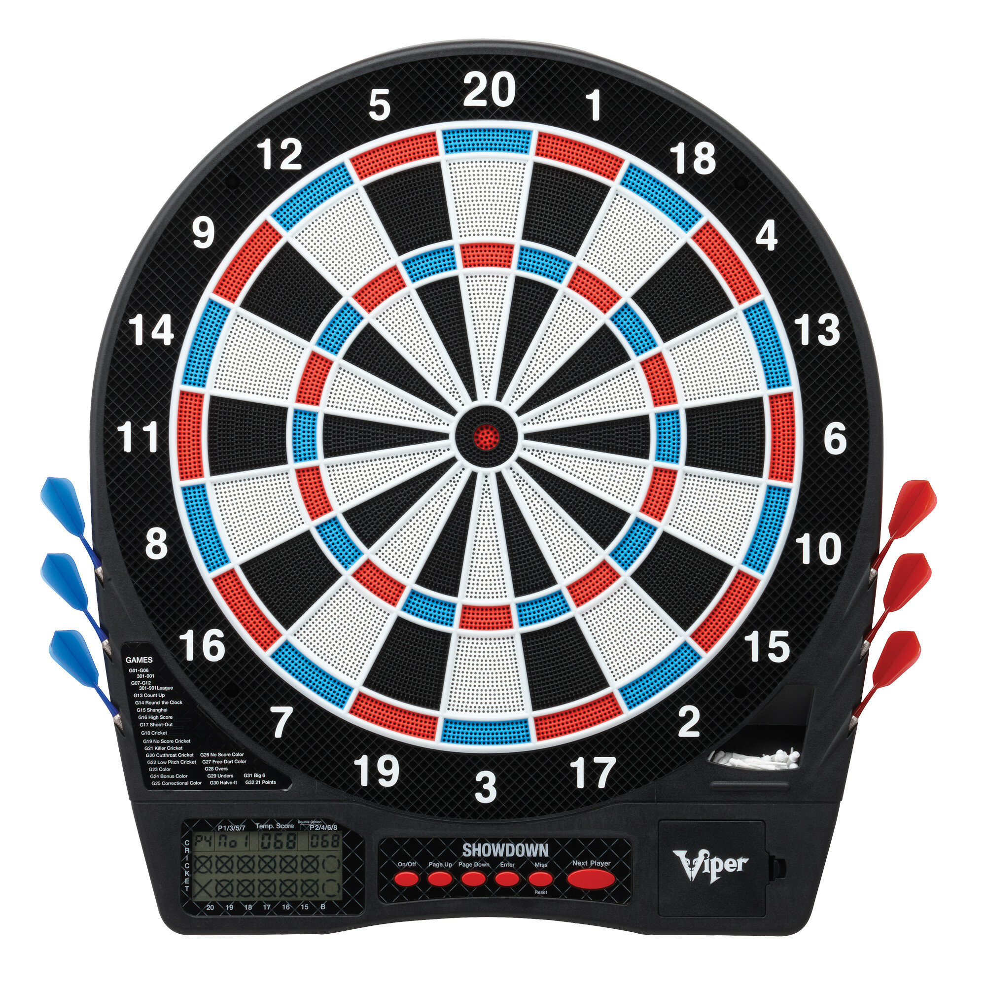 Electronic Dart Board with Replace Dart Heads 16 Players 4 LED Display Screens 