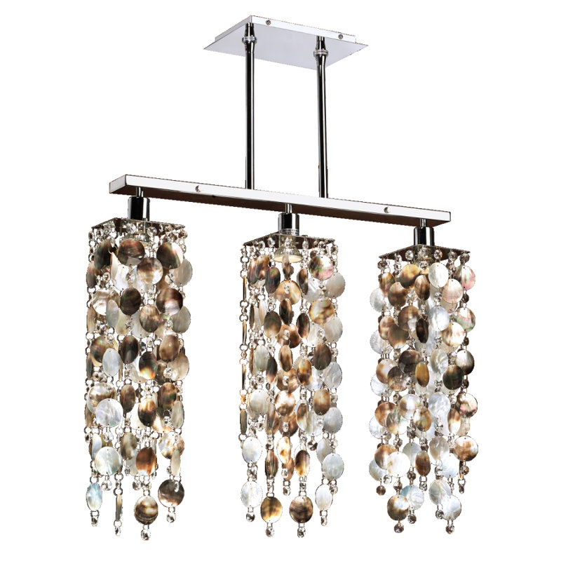 Highland Dunes Charest Mother of Pearl 3-Light Kitchen ...