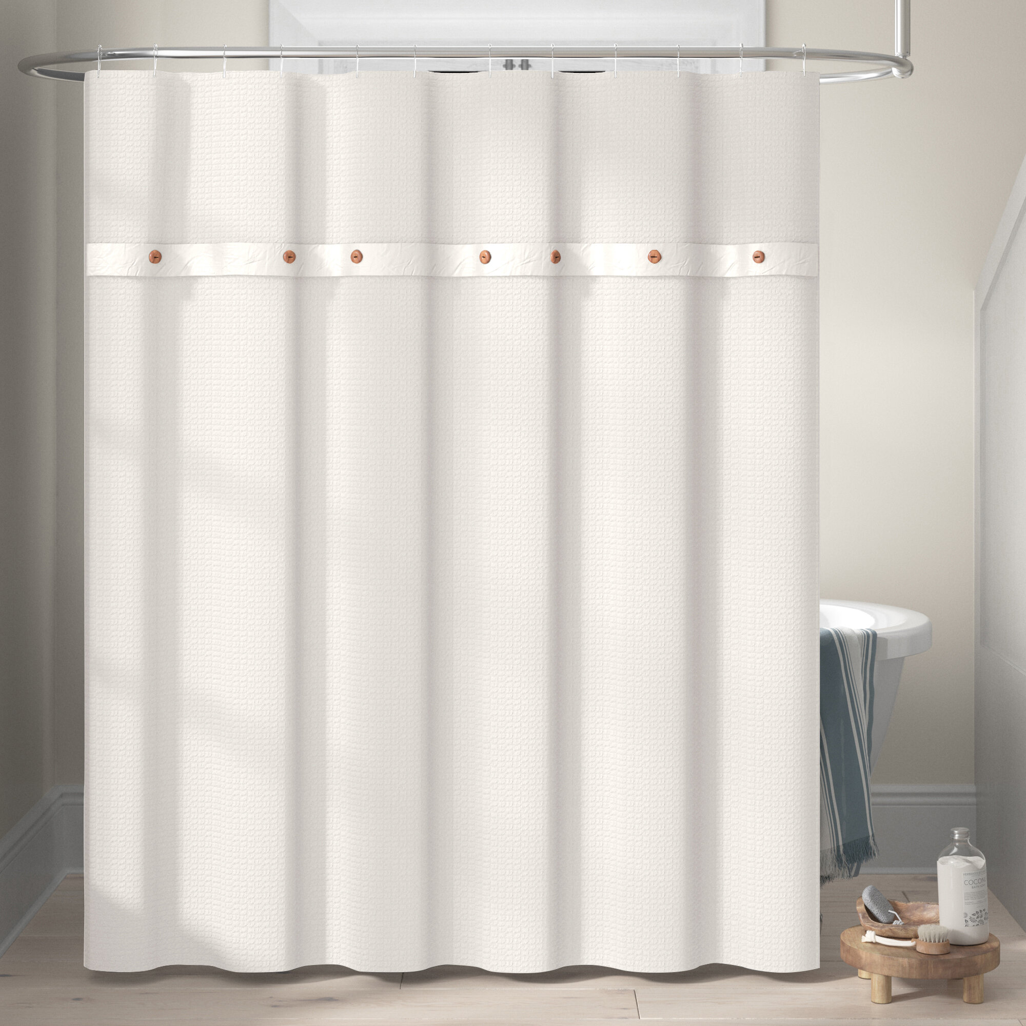 1x nine modern bathroom shower curtains extra long with hooks sc 