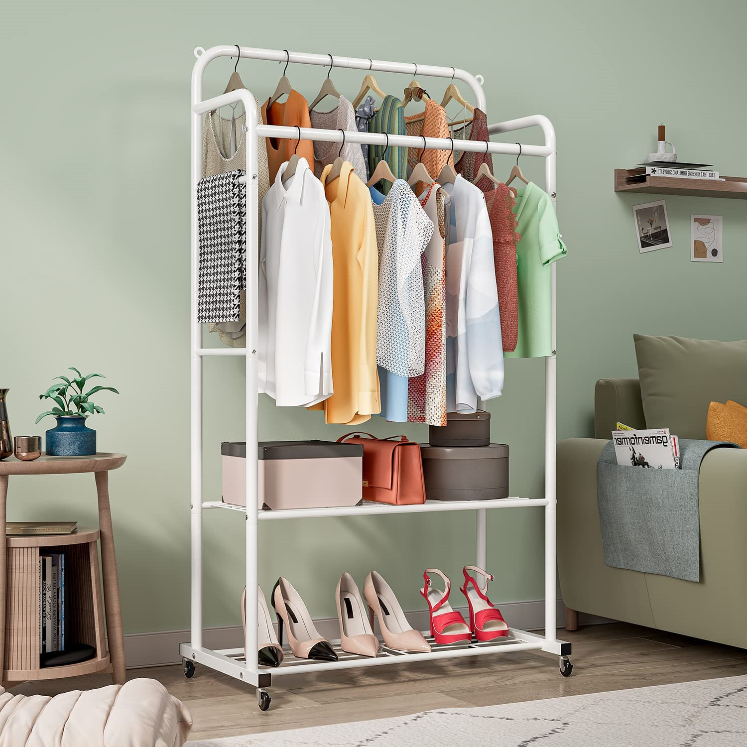 Rebrilliant Adreille 74.4Cm Rolling Clothes Racks Wayfair.co.uk