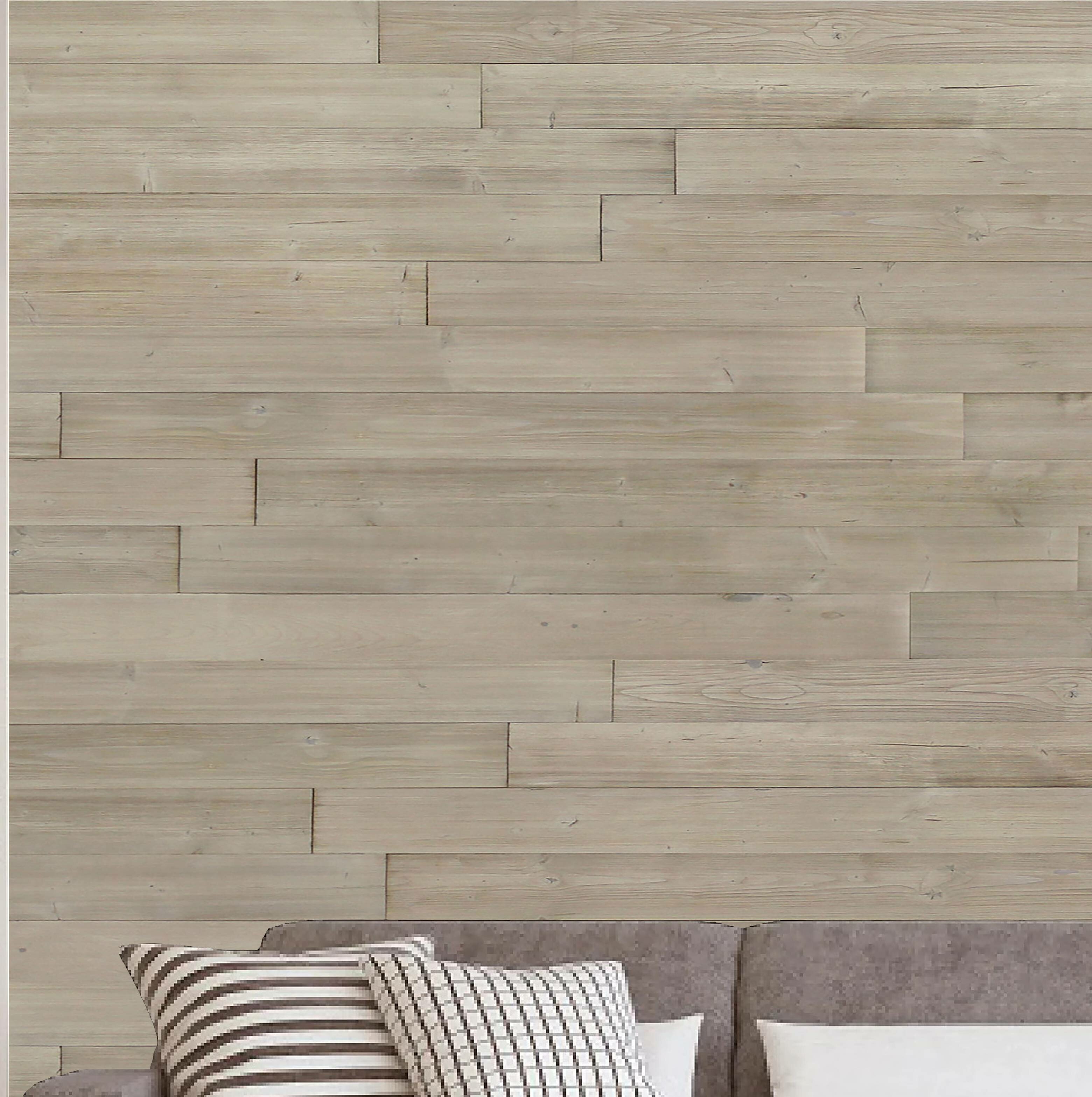 Porpora 6 X 47 Reclaimed Peel And Stick Solid Wood Wall Paneling In Light Gray Wayfair