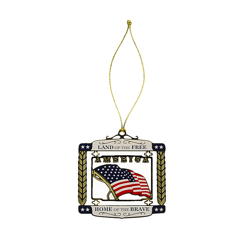 The Holiday Aisle Us Flag And United States National Anthem 3d Usa Christmas Tree Hanging Figurine Ornament Wayfair