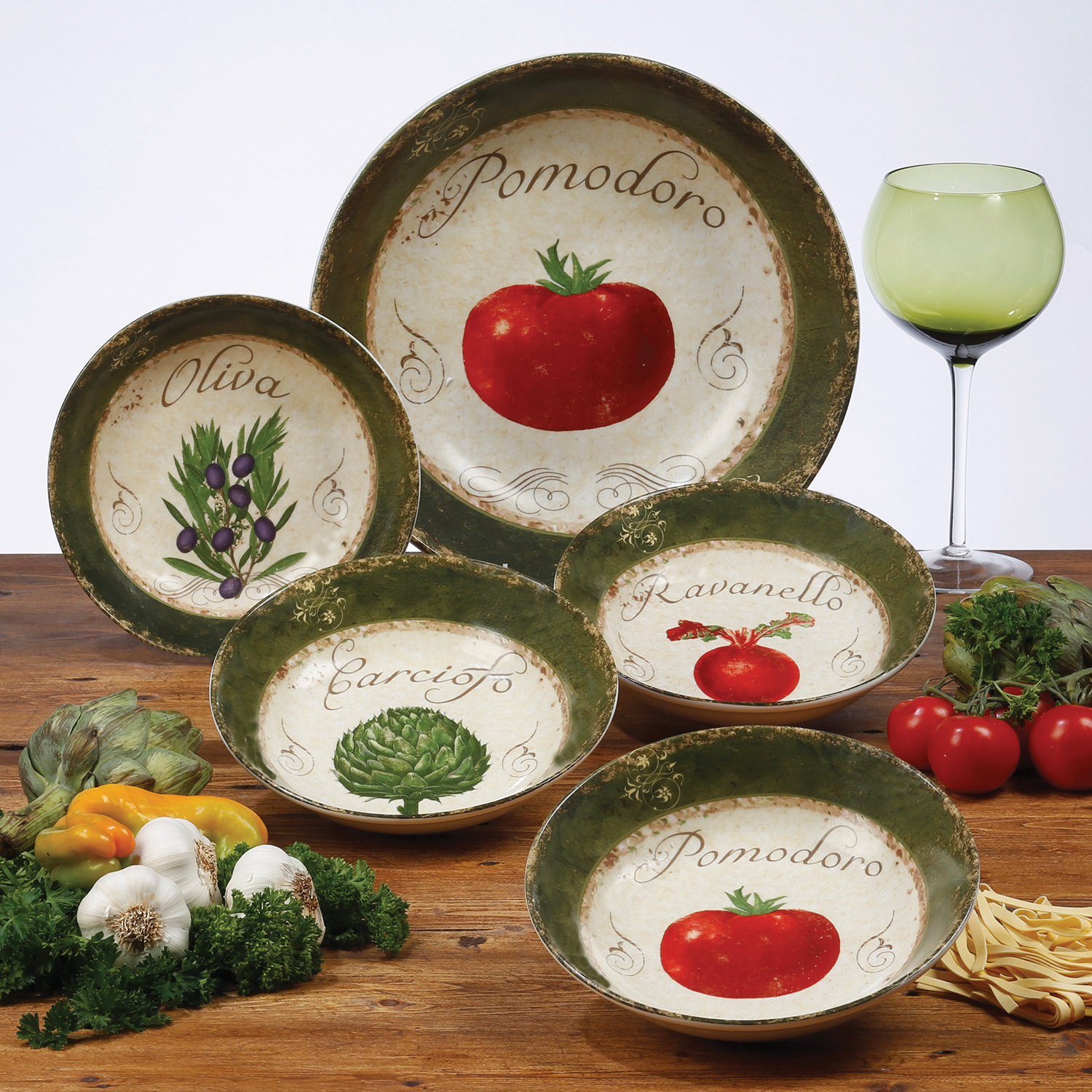 Certified International Pomodoro Pasta Bowl Set of 5 & Reviews Wayfair