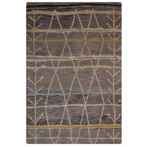 Rugsotic Hand-Knotted Wool Brown/Beige Area Rug