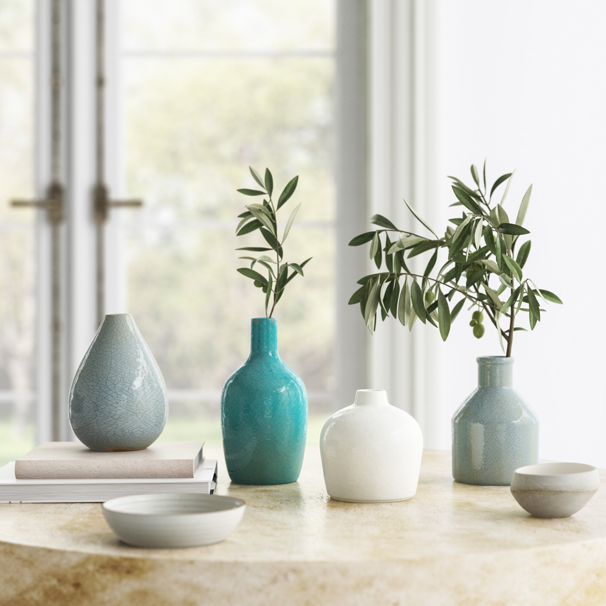 Weon 4 Piece Ceramic Table Vase Set