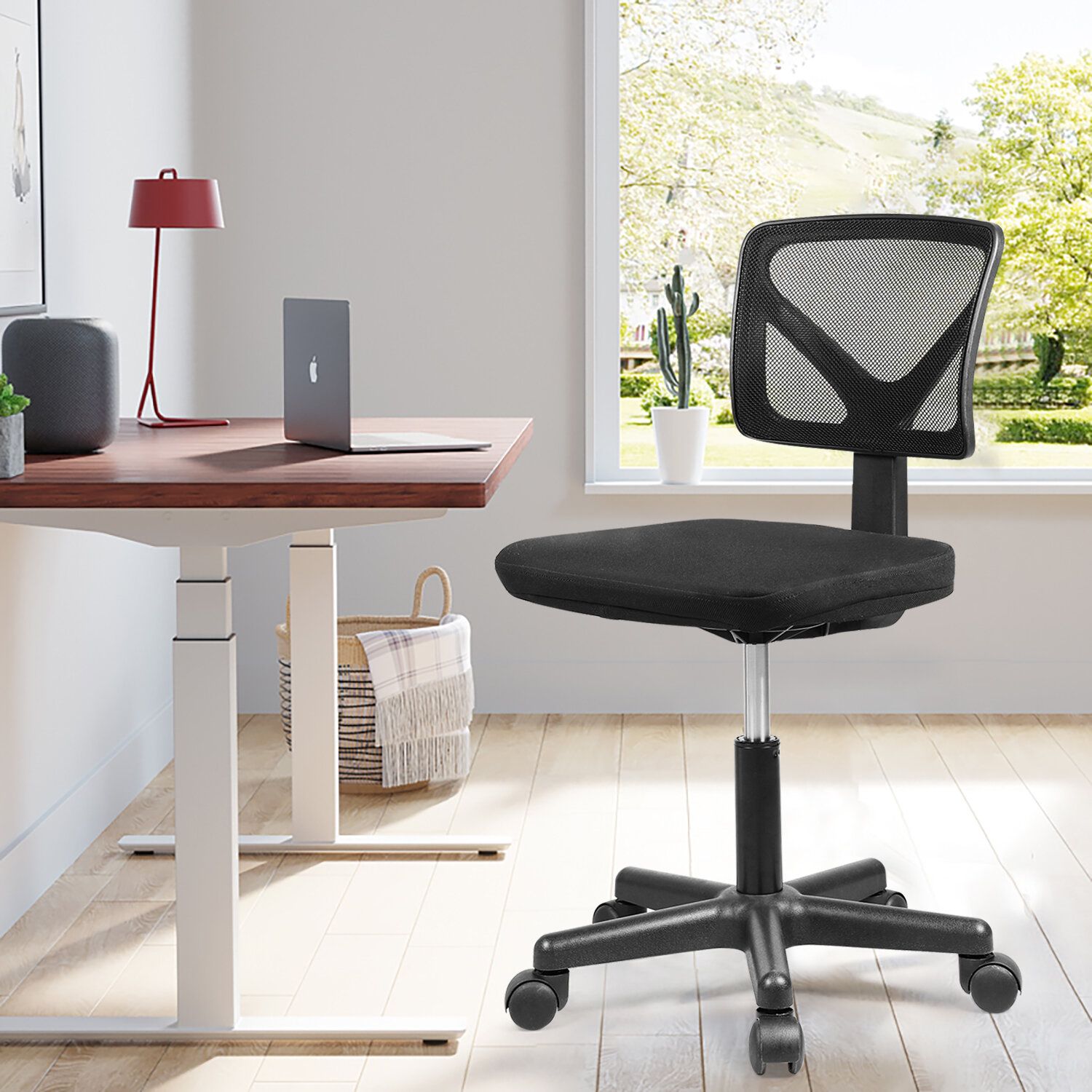 armless computer desk chair