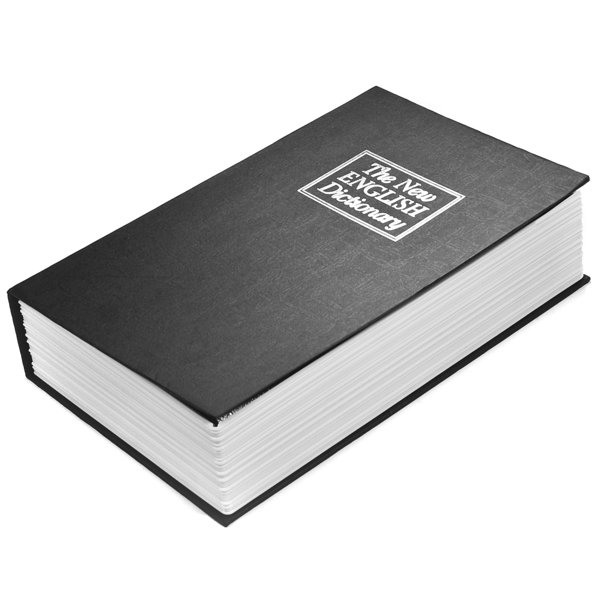 Safe Box Simulation Book Safe Box Black English Dictionary Safe Box Money Jewelry Collection Storage Case with 2Keys Dictionary Safe Box