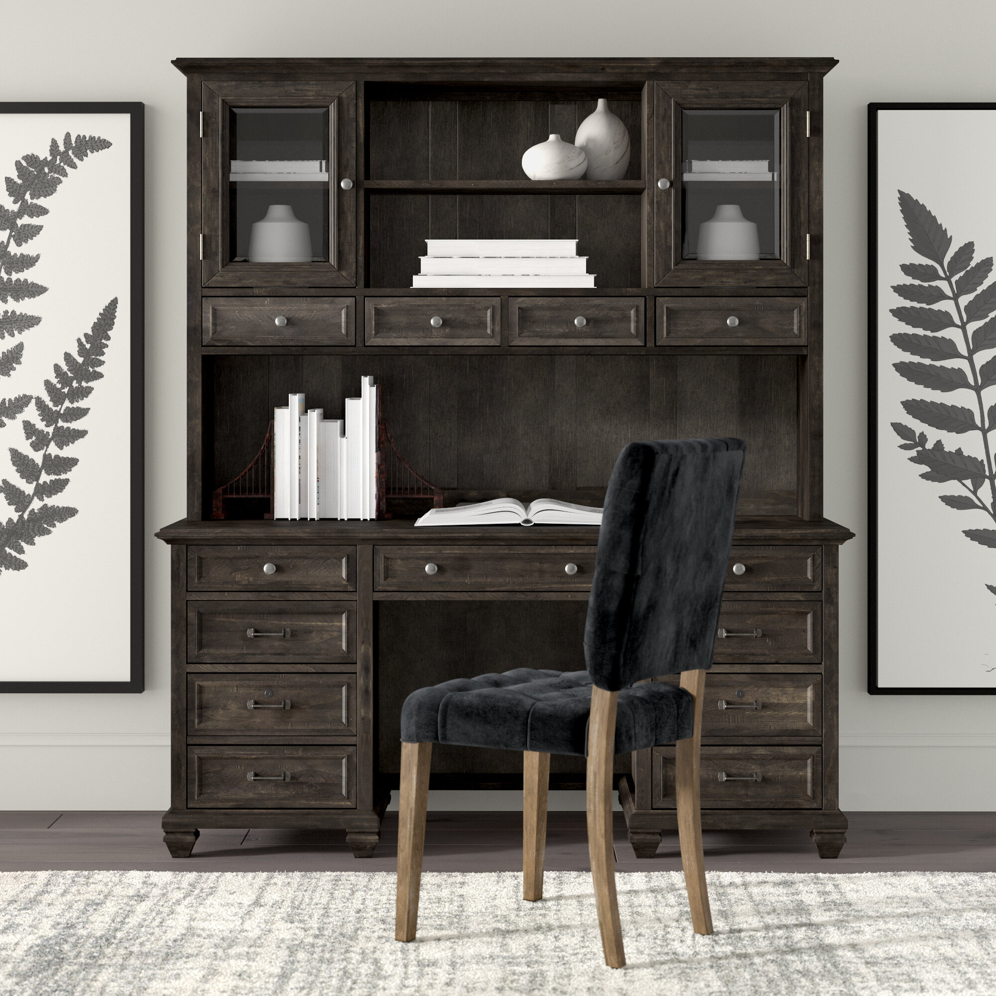 Greyleigh Altenburg Solid Wood Credenza Desk With Hutch Reviews